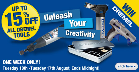 Up to 15% OFF Dremel Tools - Add one to your order & WIN Up to 15% OFF Dremel Tools - Add one to your order & WIN