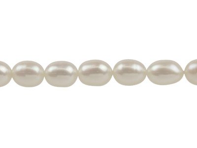 Cultured Pearls, 7x5mm, Natural    White, Rice, 16