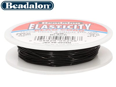 Beadalon Elasticity 0.5mm X 25m    Black Elastic Bead Cord - Standard Image - 2