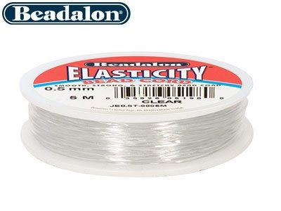Beadalon Elasticity 0.5mm X 5m     Clear Elastic Bead Cord - Standard Image - 2