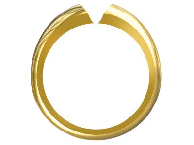 9ct Yellow Gold Medium D Shape Ring Shank Size M