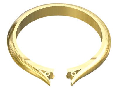 18ct Yellow Gold Medium Tapered    Ring Shank With Cheniers Size M - Standard Image - 2