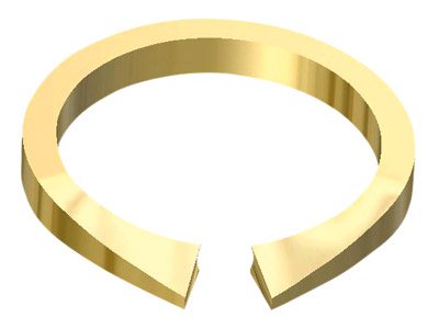 18ct Yellow Gold Heavy Knife Edge  Rectangular Ring Shank Size M - Standard Image - 2