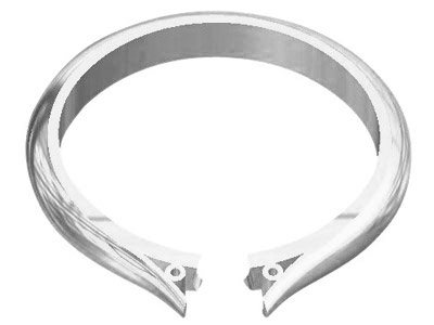 18ct White Gold Heavy Tapered Ring Shank With Cheniers Size M - Standard Image - 2