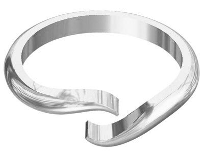 18ct White Gold Heavy Solid        Crossover Ring Shank Size M - Standard Image - 2