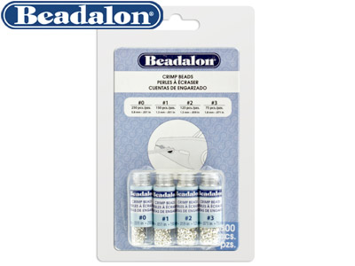 Base Metal Crimp Tube Variety Set  1-4 Silver Plated Beadalon - Standard Image - 3