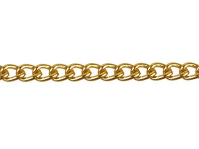 Gold Plated 2.8mm Loose Curb Chain 1 Metre Length - Standard Image - 2