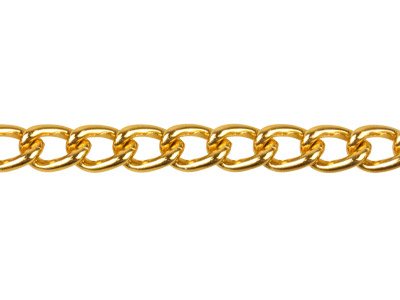 Gold Plated 6.0mm Loose Curb Chain 1 Metre Length - Standard Image - 2