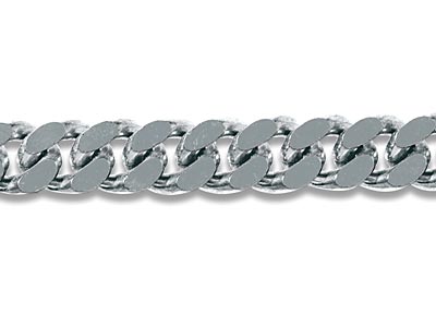 Sterling Silver 7.7mm Loose Diamond Cut Curb Chain, 100 Recycled       Silver