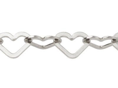 Sterling Silver 6.0mm Loose Heart  Link Chain, 100% Recycled Silver - Standard Image - 2