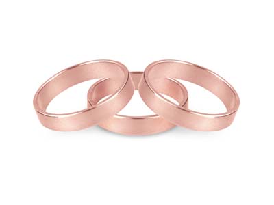 9ct Red Gold Flat Wedding Ring     4.0mm, Size S, 3.8g Medium Weight, Hallmarked, Wall Thickness 1.27mm, 100% Recycled Gold - Standard Image - 2