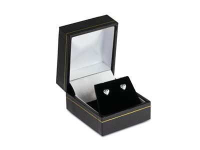 Sterling Silver Valentines Day     Jewellery Heart Stud Earrings, With Display Box
