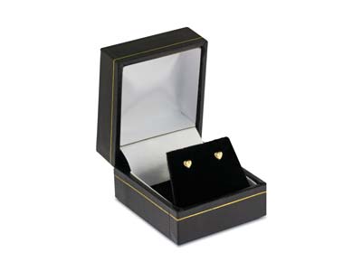 9ct Yellow Gold Plain Heart Stud   Earring, Valentines Day Jewellery With Gift Box