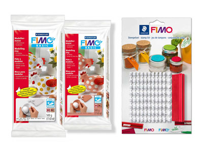 Fimo Air 2x 500g Blocks And Fimo   Number And Letter 88 Stamp Set