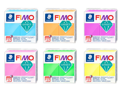 Fimo Effect Neon Colours Complete  Colour Set, 6x 57g Blocks