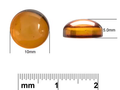 Natural Amber, Round Cabochon, 10mm - Standard Image - 4