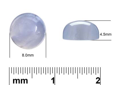 Blue Lace Agate, Round Cabochon 8mm - Standard Image - 4