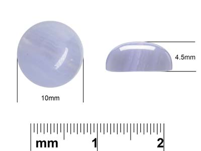 Blue Lace Agate, Round Cabochon    10mm - Standard Image - 4