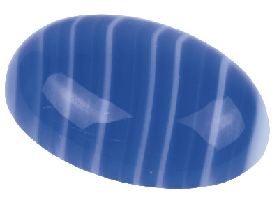 Blue Banded Agate Oval Cabochon, 20x15mm