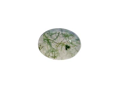 Moss Agate, Oval Cabochon 8x6mm - Standard Image - 1