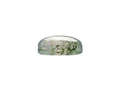 Moss Agate, Oval Cabochon 8x6mm - Standard Image - 2