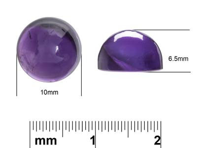 Amethyst, Round Cabochon, 10mm - Standard Image - 4