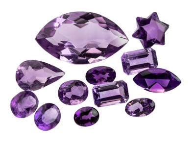 Amethyst, Mixed Shapes, Pack of 12,