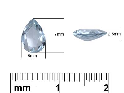 Aquamarine, Pear, 7x5mm - Standard Image - 3
