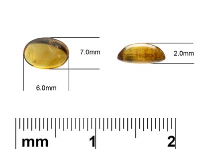 Citrine, Oval Cabochon, 6x4mm - Standard Image - 4