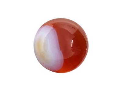 Carnelian Red And White Stripe     Round Cabochon 10mm