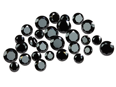 Black Cubic Zirconia, Round        4,5,6mm, Pack of 28