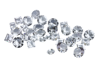White Cubic Zirconia, Mixed Shapes, Pack of 25 Pmc Safe, Sizes And      Shapes Will Vary Slightly