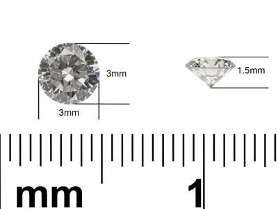 Diamond, Lab Grown, Round, D/VS,   3mm - Standard Image - 3