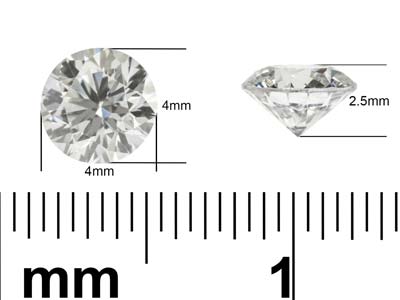 Diamond, Lab Grown, Round, D/VS,   4mm - Standard Image - 3