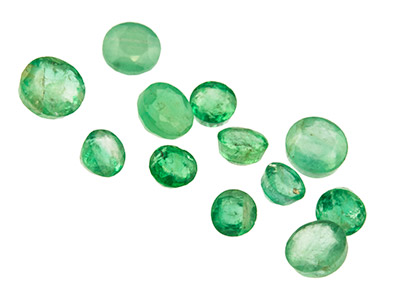 Emerald, Round, 3mm+ Mixed Sizes, Pack of 12,