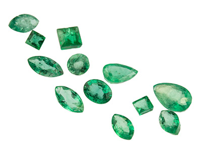 Emerald, Mixed Shapes, Pack of 12,