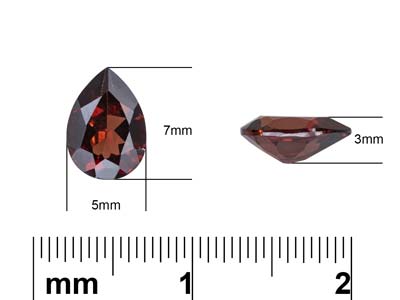 Garnet, Pear, 7x5mm - Standard Image - 3