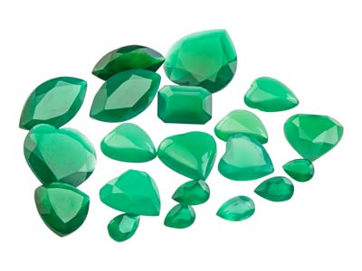 Green Agate, Mixed Shapes,         Pack of 20 - Standard Image - 1