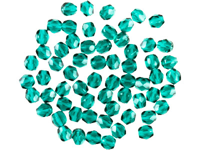 Preciosa 4mm Czech Fire Polished   Glass Beads Emerald, Pack of 100
