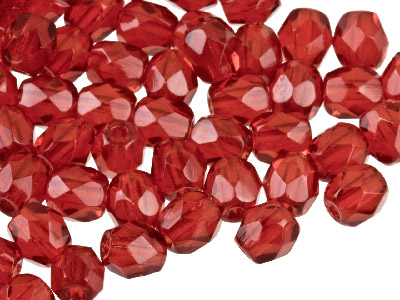 Preciosa 4mm Czech Fire Polished   Glass Beads Siam Ruby, Pack of 100 - Standard Image - 2