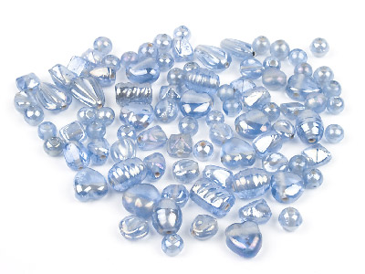 Glass Beads Selection Lustred Sapphire, 50g Pack