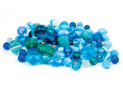 Turquoise Glass Mix Beads, 100g