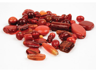 Rustic Red Glass Mix Beads, 100g