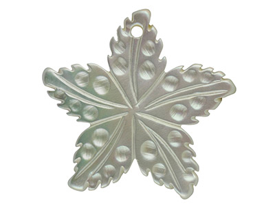 Mother of Pearl Grey And White      Small Starfish Drop With Drill Hole - Standard Image - 2