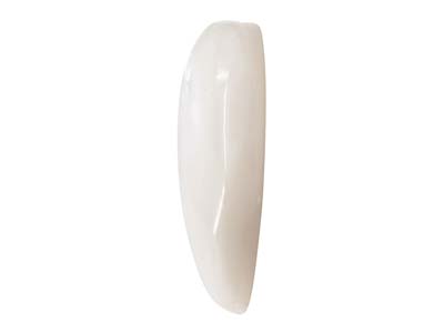 Mother of Pearl White Domed Heart  With Drill Hole, 22mm - Standard Image - 2