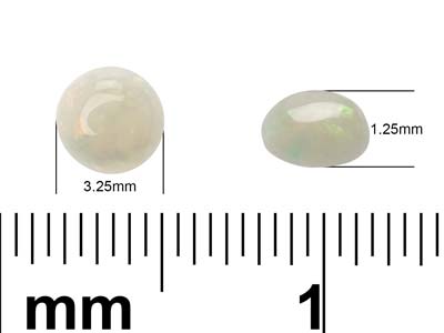 Opal, Round Cabochon, 3.25mm - Standard Image - 3