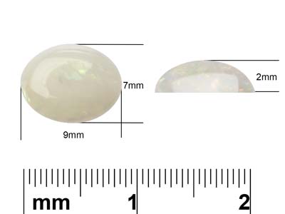 Opal, Oval Cabochon, 9x7mm - Standard Image - 3