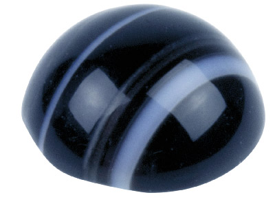 Onyx, Black And White Banded Round Cabochon, 8mm - Standard Image - 1