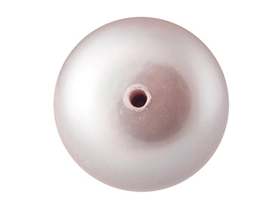 Cultured Pearls Pair Button        Half Drilled 5.5-6mm, Pink,        Freshwater - Standard Image - 2