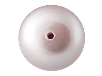Cultured Pearls Pair Button        Half Drilled 6-6.5mm, Pink,        Freshwater - Standard Image - 2